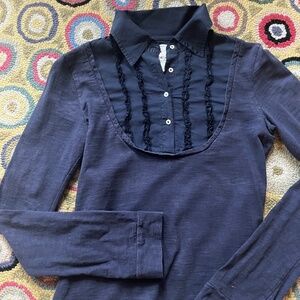 Women's 22 Collared Tuxedo Shirt. Cotton.